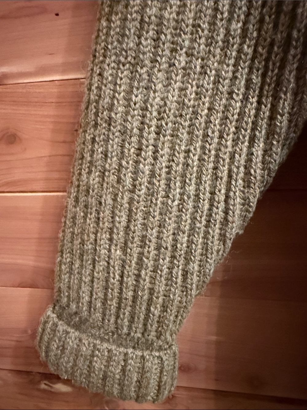 Vintage Ralph Lauren Country Ribbed Shawl Collar Cardigan in Taupe - Picture 8 of 10